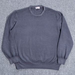 Gran Sasso Virgin Wool Sweater Mens Medium (23.5x26) Gray Crew Neck Italy Made